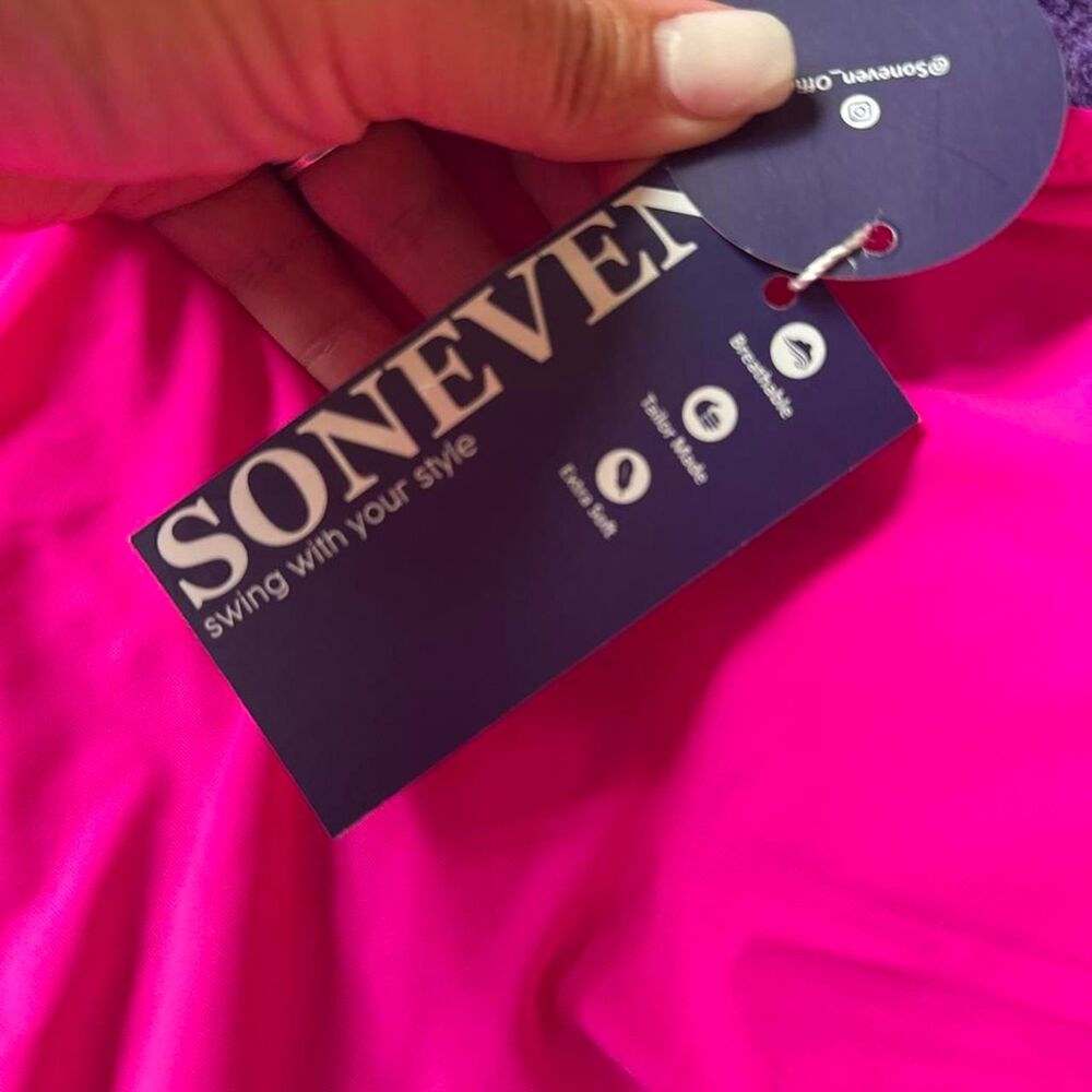 Soneven 2XL Hot Pink Tankini Swim Top Adjustable Straps Plus Size NWT - Picture 3 of 5